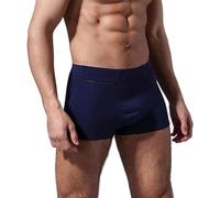 Men's Modal Travel Boxer Hidden Zip Pocket Underwear Silky Soft Shows Fests Rave Undies Pickpocket Proof Security 2 Pcs(Blue,XXL)