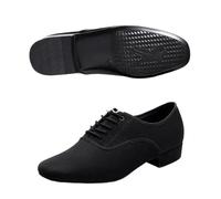 Men's Modern Jazz Sneaker for Men Professional Black Oxford Upper Latin Salsa Shoe Plus Size Low Heel Tango Ballroom Dance Shoes(Pu Sole 2.5,39)