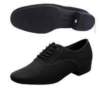 Men's Modern Jazz Sneaker for Men Professional Black Oxford Upper Latin Salsa Shoe Plus Size Low Heel Tango Ballroom Dance Shoes(Outdoor Rubber Sole,43)