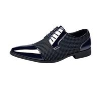 Men's Modern Leather Oxford Shoes Classic Lace-up Formal Dress Shoes with Natural Pattern Finish Smart Business Footwear for Professional Look and Social Events