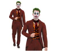 Smiffys Modern Trickster Costume T Shirt, Jacket & Trousers, Halloween Cirque Sinister Fancy Dress, Clown Dress Up Costumes