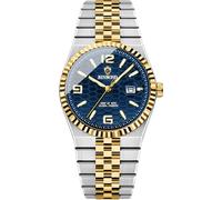 Men's Modern Wristwatch with 3D Textured Dial, Luminous Hands, 30M Water Resistant, Stainless Steel Strap Quartz Movement, 40mm Slim Designv, Blue, Business