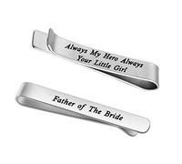 Mens Money Clip for Dad Always My Hero Always Your Little Girl Engraved Money Clip Gift for Dad Father of The Bride Gift (Always my-Tie clips)