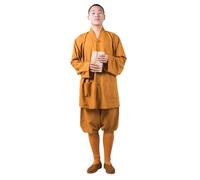 Men's Monk Costume Set Loose Traditional Buddhist Prayer Monk Clothing Four Seasons Meditation Monk Outfit