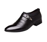 Men's Monk Slip On Wedding Business Loafer Suit Shoes, black, 12 UK
