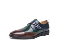 Mens Monk Strap Loafer Slip on Oxford Formal Dress Business Casual Comfortable Shoes for Men,Brown,5.5 UK