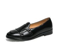 Men's Monk Strap Loafers Fashion Business Casual Formal Work Slip-On Shoes,Black,11.5 UK