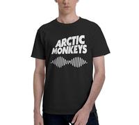 Men's Monkeys Rock Band Arctic Shirt Crew Neck T-Shirt for Men Casual Short Sleeve Tops Black L