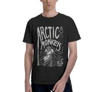 Men's Monkeys Rock Band Arctic Shirt Crew Neck T-Shirt for Men Casual Short Sleeve Tops Black M