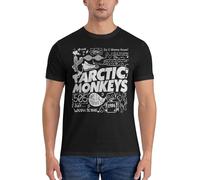 Men's Monkeys Rock Band Arctic Summer T-Shirt Direct Digital Printed Shirts Cotton Novelty Cool Short Tee Black 3XL