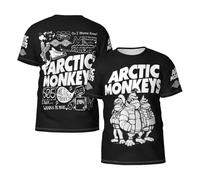 Men's Monkeys Rock Band Arctic T-Shirts Short Sleeve Tee Shirts Crewneck Casual Regular Print Cool Summer Fashion Top Tees, S-3XL