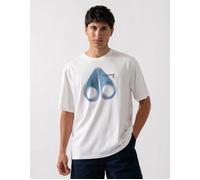 Men's Moose Knuckles Maurice Mens Blur Logo T-Shirt - White