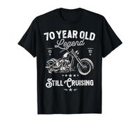 Mens Motorbike 70th Birthday Funny Cool Cruiser Fathers Day T-Shirt