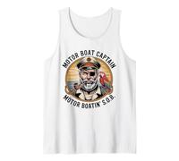 Mens Motorboat Captain Boating Motorboat Motor Boat Captain Tank Top