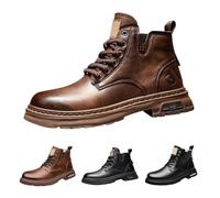 Men's Motorcycle Boots Elegant Lace-Up Boots Classic Boots Biker Leisure Shoes Interchangeable Footbed Ankle Boots Mid-Top Fashion Design Walking Ankle Boots Shoe for Men Botas Casual Para Hombres