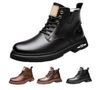 Men's Motorcycle Boots Elegant Lace-Up Boots Classic Boots Biker Leisure Shoes Interchangeable Footbed Ankle Boots Mid-Top Fashion Design Walking Ankle Boots Shoe for Men Botas Casual Para Hombres