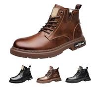 Men's Motorcycle Boots Elegant Lace-Up Boots Classic Boots Biker Leisure Shoes Interchangeable Footbed Ankle Boots Mid-Top Fashion Design Walking Ankle Boots Shoe for Men Botas Casual Para Hombres