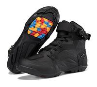 Mens Motorcycle Boots,Professional Waterproof Ankle Support Motorcycle Shoes,Streetbike Leather Motorcycle Riding Biker Boots,Black,38