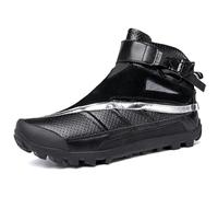 Mens Motorcycle Boots,Professional Waterproof Ankle Support Motorcycle Shoes,Streetbike Leather Motorcycle Riding Biker Boots,Black,45