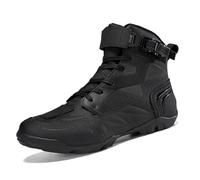 Mens Motorcycle Boots,Professional Waterproof Ankle Support Motorcycle Shoes,Streetbike Leather Motorcycle Riding Biker Boots,Black,38