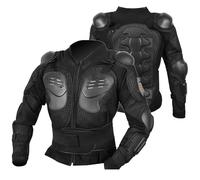 Men's Motorcycle Full Body Armor Jacket Chest Back Protector Protective Gear Jacket Breathable Riding Gear For Motocross Dirt Bike ATV Racing,Black-L