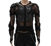 Men's Motorcycle Full Body Armor Jacket Removable Back Protector PVC Chest Armor Mesh Breathable Riding Gear For Motocross Dirt Bike ATV,Black-L