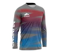 Men's Mountain Bike Long-Sleeved Shirt Off-Road Motorcycle MTB Breathable and Quick-Drying Jersey outdoor cycling sports bike riding suit long-sleeved shirt off-road (TYPE-4,XL)