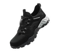 Men's Mountain Trainers, Sporty Trekking Shoes, Comfortable, Outdoor, Breathable Lightweight Climbing Shoes, Wear-resistant and Slip Resistant, Black, 13.5 UK