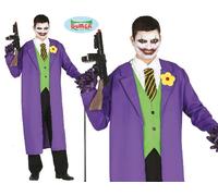 Mens Movie Halloween Assassin Villain Jester Fancy Dress Costume Men's Outfit fg