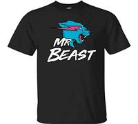Men's MR Beast CAT Tshirt Lightning Tee Top Youtuber Merch Gamer Adults M Black