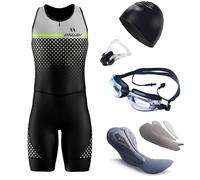Men's MTB Triathlon Tri Suit Padded Sleeveless Suit Quick-Drying Cycling Skinsuit,Competition professional Padded,Triathlon Wetsuit,Men's Elite Trisuit Cycling Skinsuit (TYP-1,L)