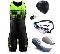 Men's MTB Triathlon Tri Suit Padded Sleeveless Suit Quick-Drying Cycling Skinsuit,Competition professional Padded,Triathlon Wetsuit,Men's Elite Trisuit Cycling Skinsuit (TYP-2,5XL)