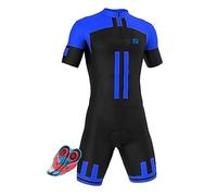 Men's MTB Triathlon Tri Suit Short Sleeve Quick-Drying Cycling Skinsuit, for Cycling Training Road Bike Top Cycling Clothing Pro Trisuit und Triathlon With 9D cushion (TYP-3,4XL)