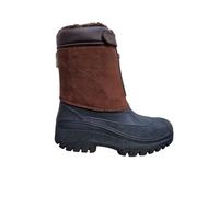 Mens Muck Boots Snow Waterproof Warm Fur Lined Padded Farming Riding Zip Touch Fasten Wellingtons (Brown, UK Footwear Size System, Adult, Men, Numeric, Medium, 11)