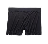 Men's Mulberry Silk Underwear,Soft Lightweight Travel Boxer Briefs Luxury Satin Panties,Black,3XL