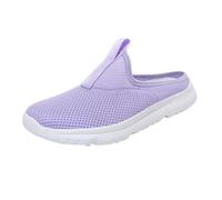 Mens Mules Breathable Mesh Slip on Clogs Trainers Casual Wide Fit Mules Shoes Men Orthopedic Backless Flat Sneakers Arch Support Walking Clogs Shoes Summer Outdoor Mule Boots (E-Purple, 36)