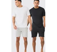 Mens Multi 2 Pack T-shirt & Short Lounge Set, Multi S