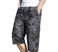 Mens Multi-Pocket Cargo Shorts Loose Fit Camouflage Short Lightweight Cargo Shorts Army Camouflage Print Summer Pants Utility Work Short with Multi Pockets Workwear Summer Shorts Xxl-6xl