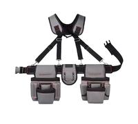 Men's Multi Pocket Construction Tool Belt Adjustable Suspenders Pouches for Carpenters Construction Worker Gardener Canvas Storage Belt