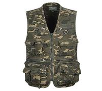 Men's Multi-Pocket Fishing Vest Cotton Waistcoat Sleeveless Traveling Hiking Photography Gilet(Size:3XL,Color:Camo)
