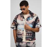 Mens Multi Renaissance Revere Short Sleeve Boxy Shirt, Multi S