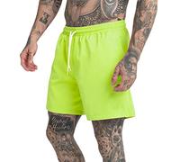 Men's Multifunctional 5 Minute Pants Solid Color Beach Sports Fitness Shorts Y Fit Shorts (Green, XXXL)