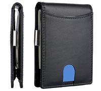 Men's Multifunctional Large Capacity Fiber Grain Cowhide Wallet Anime Wallet with Chain for Men (BK1, One Size)