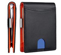 Men's Multifunctional Large Capacity Fiber Grain Cowhide Wallet Anime Wallet with Chain for Men (BK2, One Size)