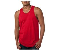 Men's Muscle Bodybuilding Cut Off Quick Dry Stringer Tank Tops Y-Back Gym Workout Fitness Sleeveless Vest T-Shirts Red