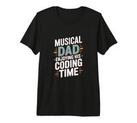 Mens Musical Dad Enjoying His Coding Time Programmer Premium T-Shirt