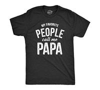 Mens My Favorite People Call Me Papa T Shirt Funny Humor Father Tee for Guys (Heather Black) - L