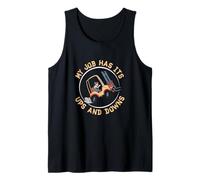 Mens My Job Has Its Ups and Downs Funny Logistics Forklift Driver Tank Top