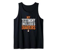 Mens My Testimony Includes Diapers Blessed Papa Faith Tank Top
