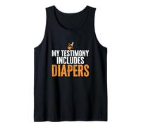 Mens My Testimony Includes Diapers Jesus Dad Funny Tank Top